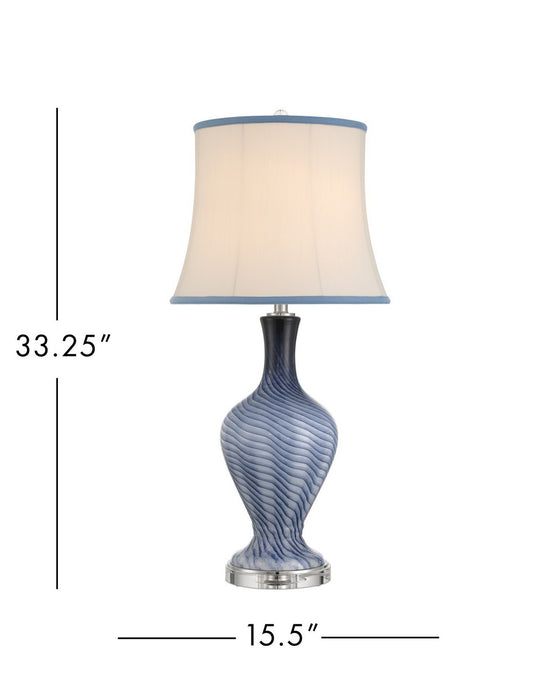 Currey and Company - 6000-1064 - One Light Table Lamp - Zeta - Gray Blue/Clear