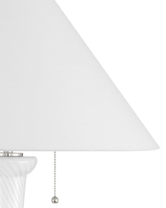 Currey and Company - 6000-1066 - Two Light Table Lamp - Classico - White/Clear/Polished Nickel