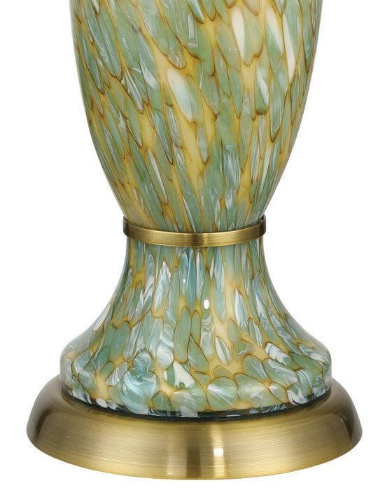 Currey and Company - 6000-1069 - Two Light Table Lamp - Classico - Green/Beige/Antique Brass