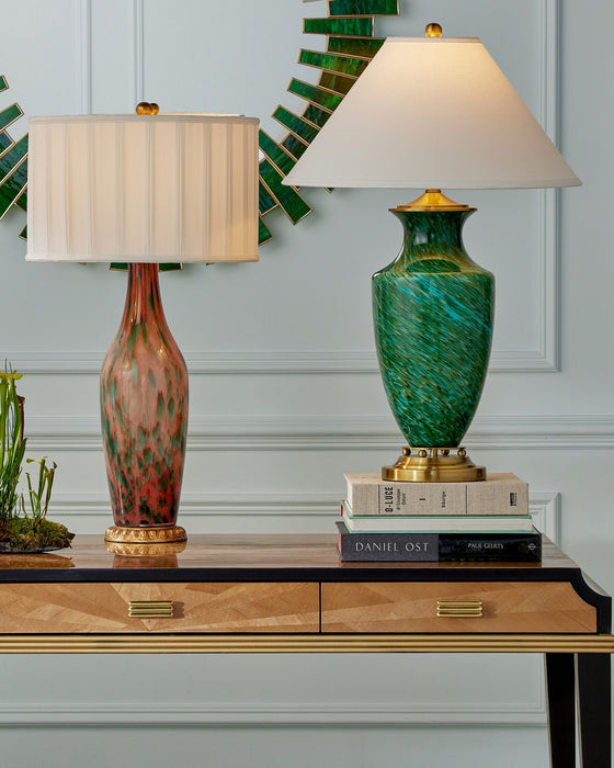 Currey and Company - 6000-1070 - One Light Table Lamp - Claude - Green/Antique Brass