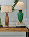 Currey and Company - 6000-1070 - One Light Table Lamp - Claude - Green/Antique Brass