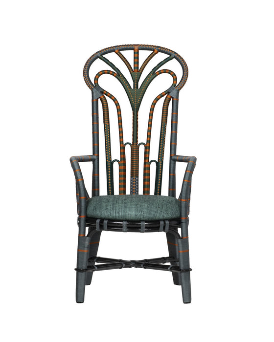Currey and Company - 7000-1052 - Armchair - Benin Throne - Green/Orange