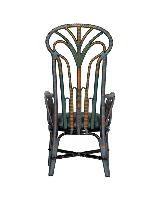 Currey and Company - 7000-1052 - Armchair - Benin Throne - Green/Orange
