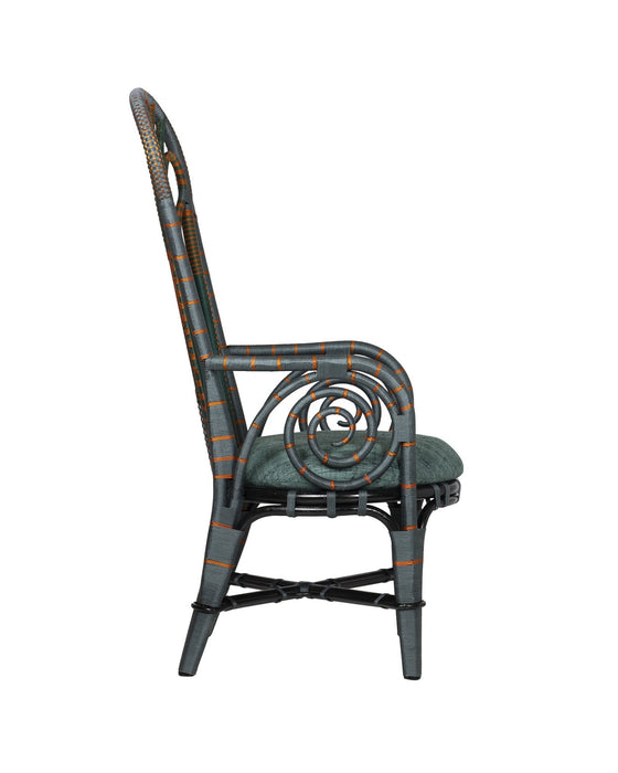 Currey and Company - 7000-1052 - Armchair - Benin Throne - Green/Orange