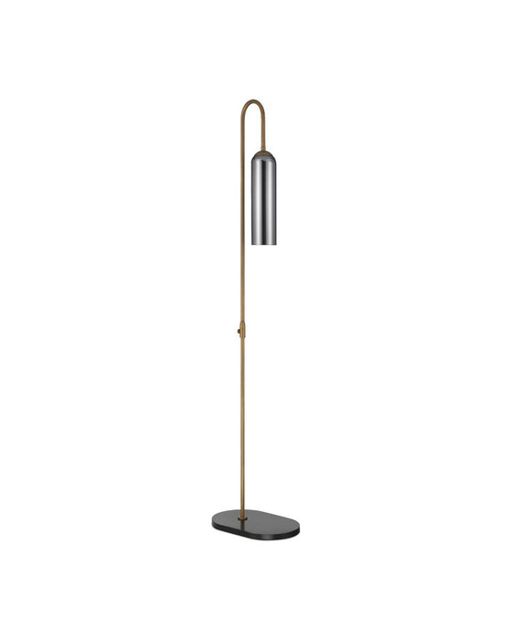 Currey and Company - 8000-0170 - LED Floor Lamp - Severn - Antique Brass/Oil Rubbed Bronze/Smoke