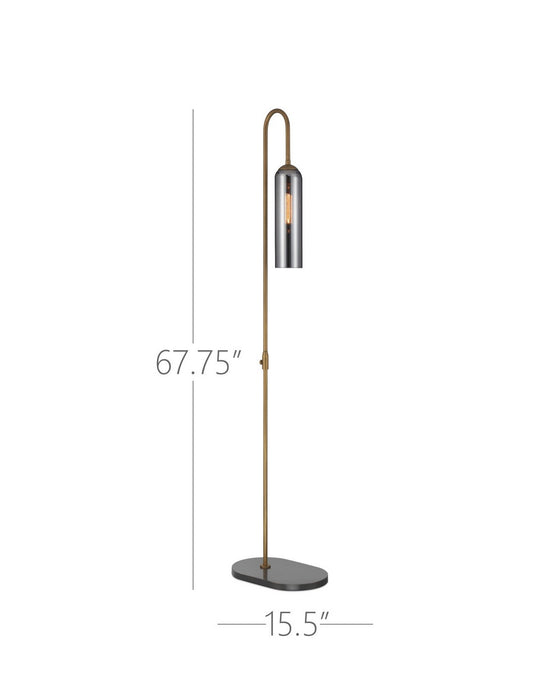 Currey and Company - 8000-0170 - LED Floor Lamp - Severn - Antique Brass/Oil Rubbed Bronze/Smoke