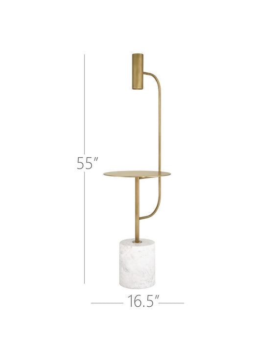Currey and Company - 8000-0173 - LED Floor Lamp - Eastlin - Antique Brass/White