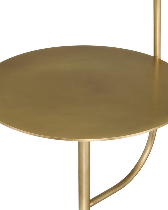 Currey and Company - 8000-0173 - LED Floor Lamp - Eastlin - Antique Brass/White