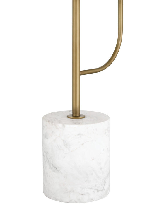 Currey and Company - 8000-0173 - LED Floor Lamp - Eastlin - Antique Brass/White