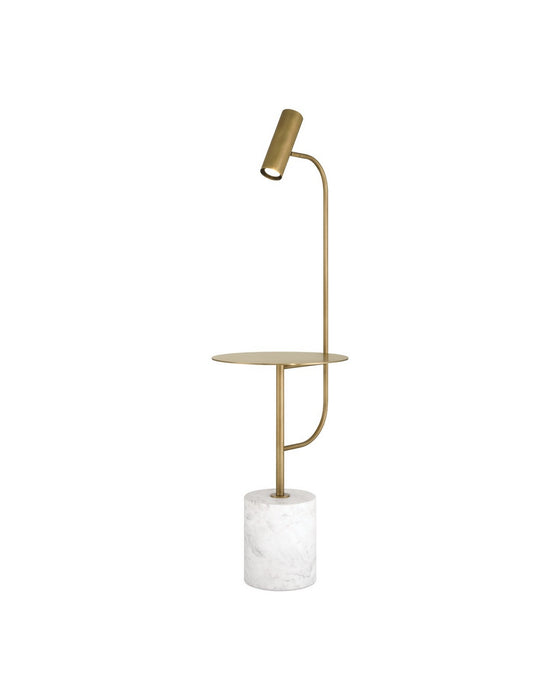 Currey and Company - 8000-0173 - LED Floor Lamp - Eastlin - Antique Brass/White