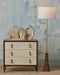 Currey and Company - 8000-0175 - One Light Floor Lamp - Lathe - Natural/Brushed Brass