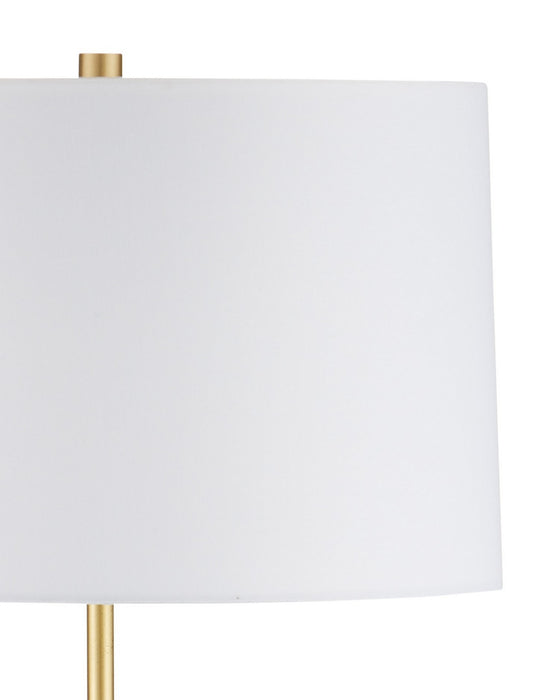 Currey and Company - 8000-0175 - One Light Floor Lamp - Lathe - Natural/Brushed Brass