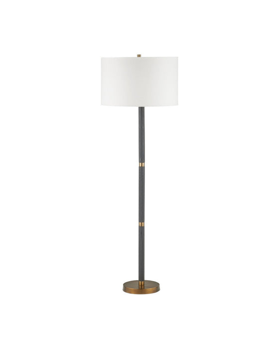 Currey and Company - 8000-0181 - One Light Floor Lamp - Gavin - Brass Antique/Matte Black