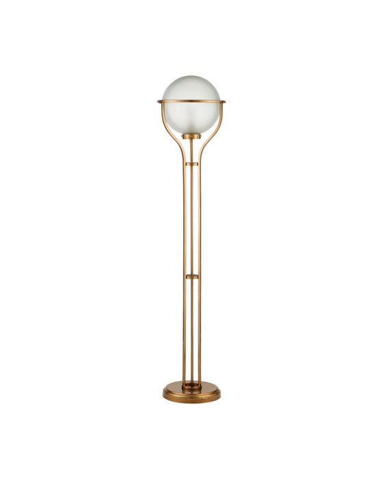Currey and Company - 8000-0182 - One Light Floor Lamp - Metropolis - Metallic Champagne/Frosted