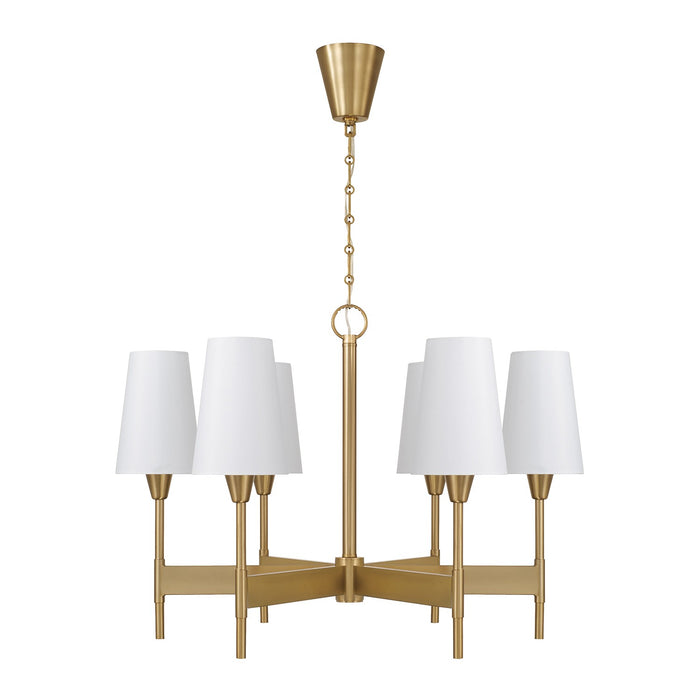 Capital Lighting - 460861AD-718 - Six Light Chandelier - Leland - Aged Brass
