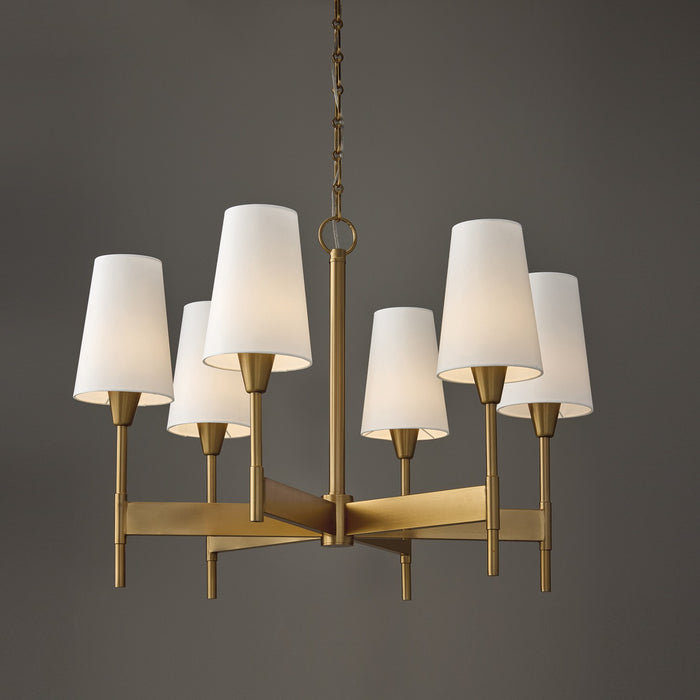 Capital Lighting - 460861AD-718 - Six Light Chandelier - Leland - Aged Brass