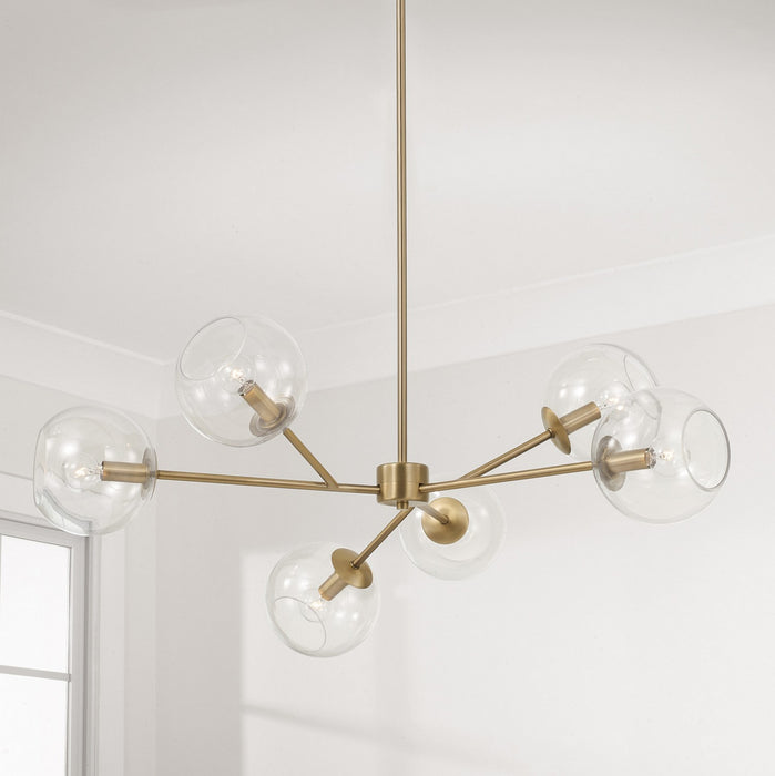 Capital Lighting - 461561AD-661 - Six Light Chandelier - Atlas - Aged Brass