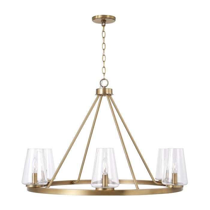 Capital Lighting - 461961AD-662 - Six Light Chandelier - Aaron - Aged Brass