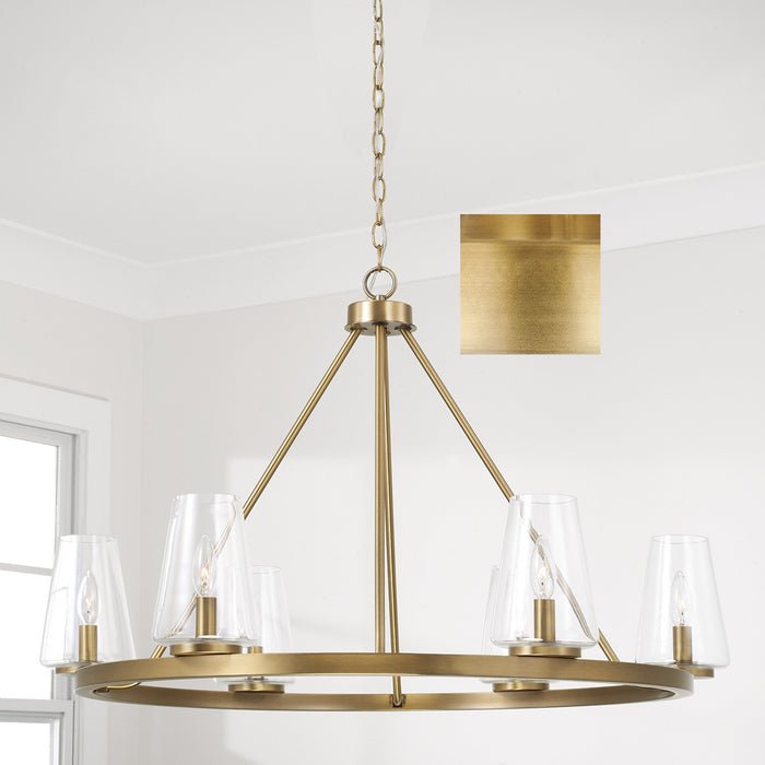 Capital Lighting - 461961AD-662 - Six Light Chandelier - Aaron - Aged Brass