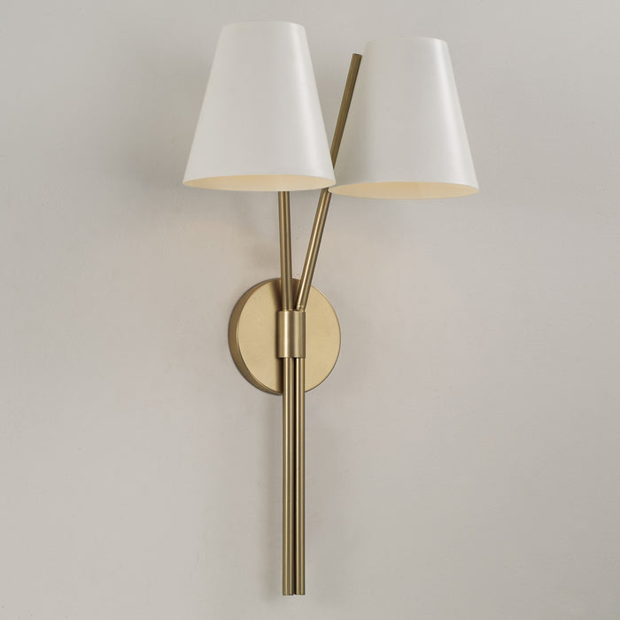 Capital Lighting - 660621AW - Two Light Wall Sconce - Cami - Aged Brass and White