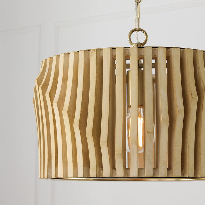 Capital Lighting - 244632BWB - One Light Semi Flush Mount - Archer - Blonde Wood and Matte Brass