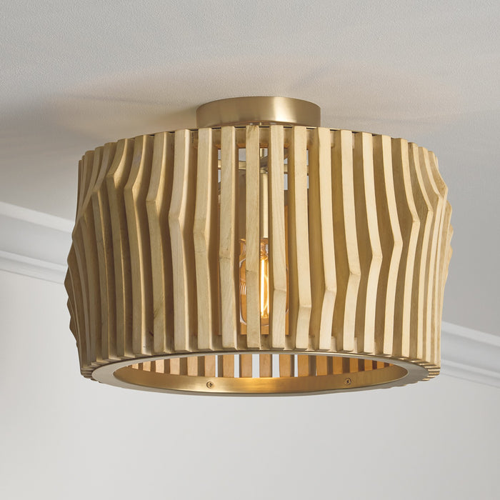 Capital Lighting - 244632BWB - One Light Semi Flush Mount - Archer - Blonde Wood and Matte Brass