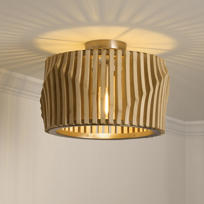 Capital Lighting - 244632BWB - One Light Semi Flush Mount - Archer - Blonde Wood and Matte Brass