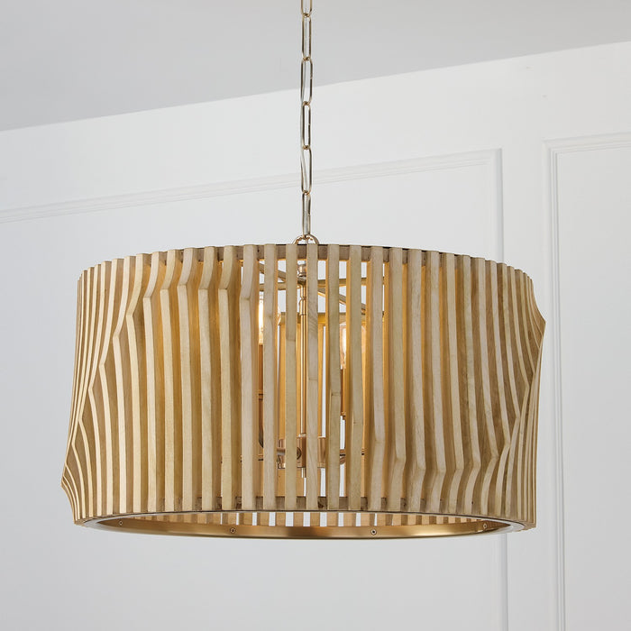 Capital Lighting - 344642BWB - Four Light Pendant - Archer - Blonde Wood and Matte Brass