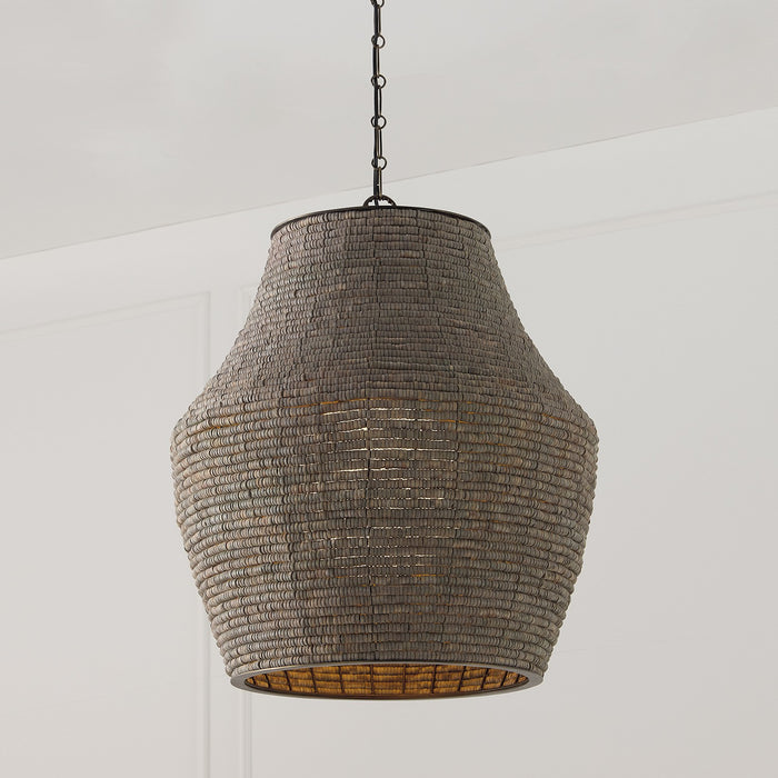 Capital Lighting - 359713AGD - One Light Pendant - Morada - Aegean Grey and Dark Brass