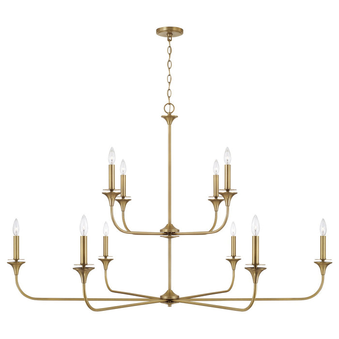 Capital Lighting - 448901AD - Ten Light Chandelier - Presley - Aged Brass