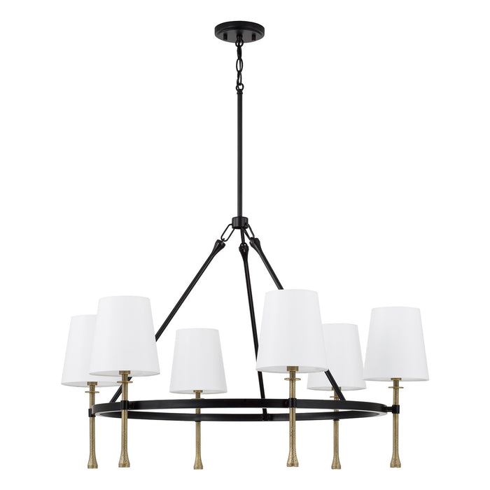 Capital Lighting - 460761MBG-717 - Six Light Chandelier - Hollis - Matte Black with Hammered Gold