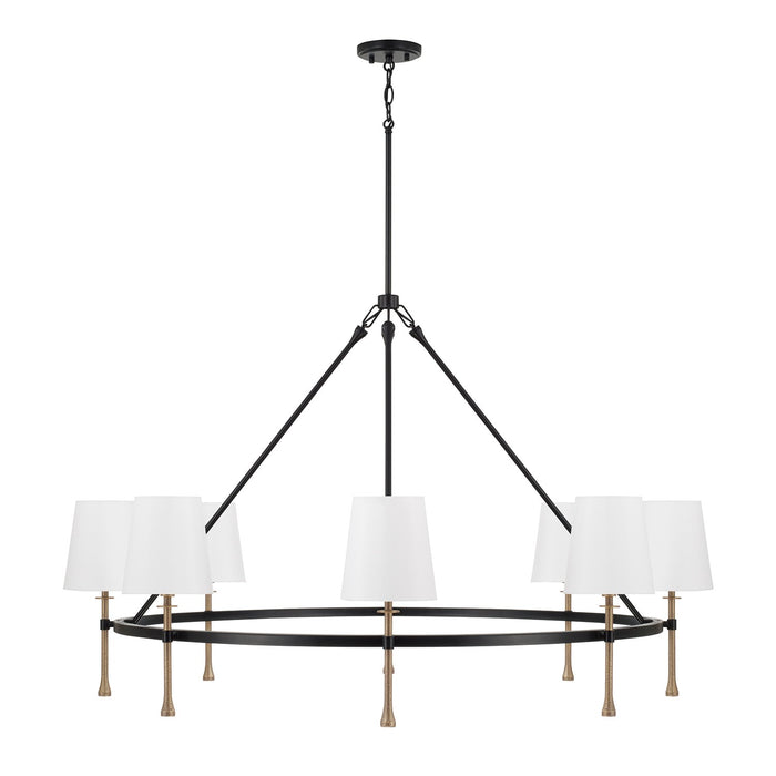 Capital Lighting - 460781MBG-717 - Eight Light Chandelier - Hollis - Matte Black with Hammered Gold