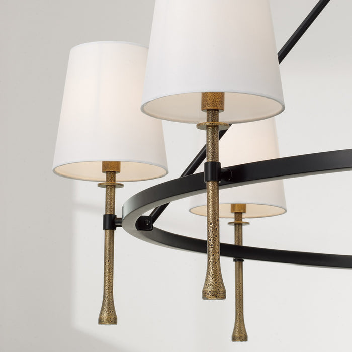 Capital Lighting - 460781MBG-717 - Eight Light Chandelier - Hollis - Matte Black with Hammered Gold
