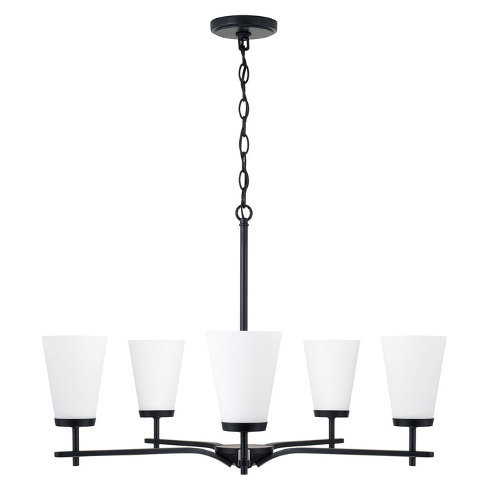 Capital Lighting - 461051MB-660 - Five Light Chandelier - Drake - Matte Black