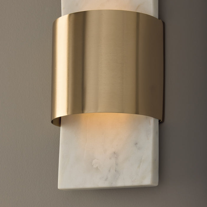 Capital Lighting - 660111WMB - LED Wall Sconce - Sidney - White Marble and Matte Brass