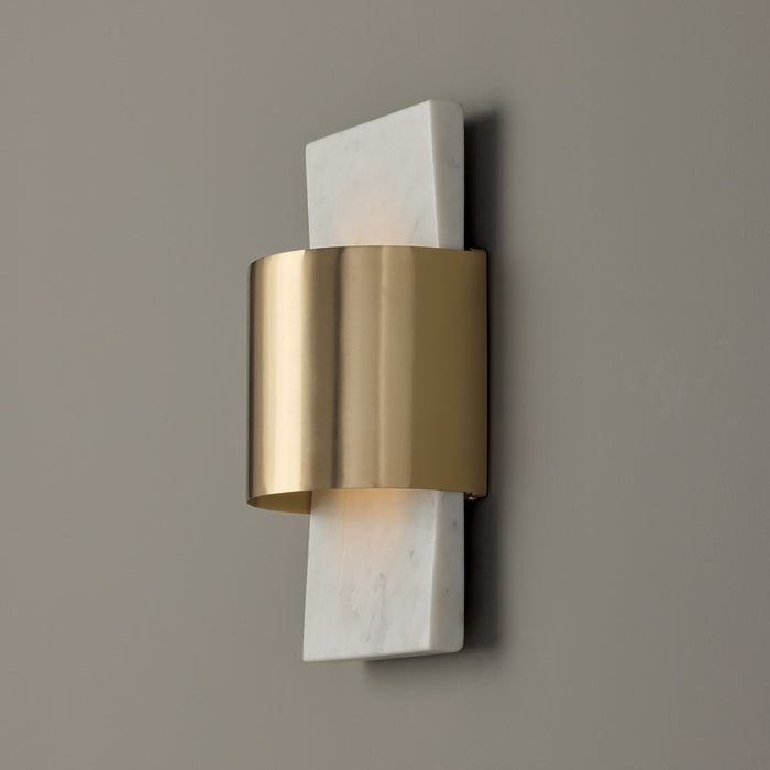 Capital Lighting - 660111WMB - LED Wall Sconce - Sidney - White Marble and Matte Brass