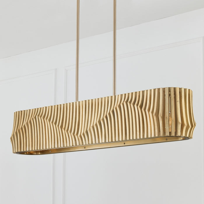 Capital Lighting - 844661BWB - Six Light Island Pendant - Archer - Blonde Wood and Matte Brass