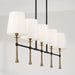 Capital Lighting - 860751MBG-717 - Five Light Island Pendant - Hollis - Matte Black with Hammered Gold