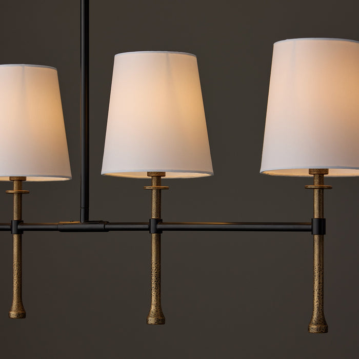 Capital Lighting - 860751MBG-717 - Five Light Island Pendant - Hollis - Matte Black with Hammered Gold