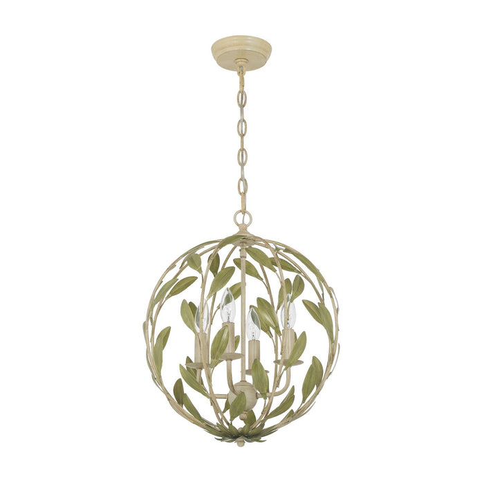 Crystorama - 504-CT - Four Light Chandelier - Broche - Champagne Green Tea