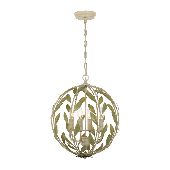 Crystorama - 504-CT - Four Light Chandelier - Broche - Champagne Green Tea