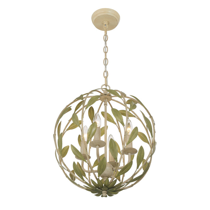 Crystorama - 504-CT - Four Light Chandelier - Broche - Champagne Green Tea