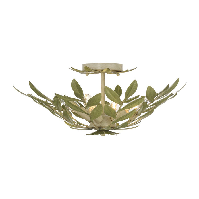 Crystorama - 560-CT - Four Light Semi Flush Mount - Broche - Champagne Green Tea
