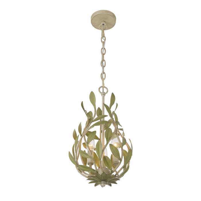 Crystorama - 565-CT - Three Light Chandelier - Broche - Champagne Green Tea