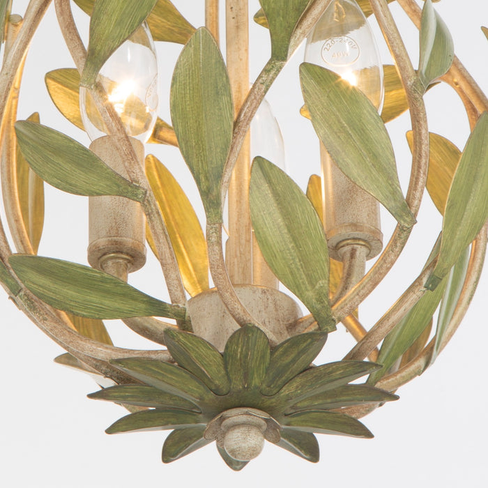 Crystorama - 565-CT - Three Light Chandelier - Broche - Champagne Green Tea