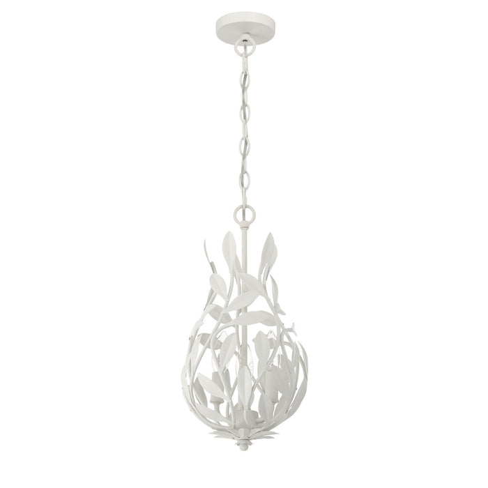 Crystorama - 565-MT - Three Light Chandelier - Broche - Matte White