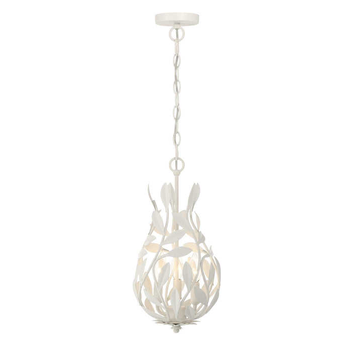 Crystorama - 565-MT - Three Light Chandelier - Broche - Matte White
