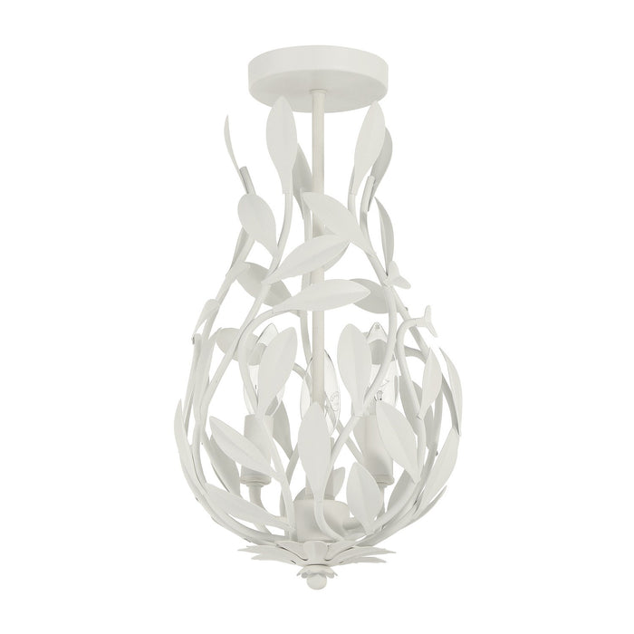 Crystorama - 565-MT_CEILING - Three Light Semi Flush Mount - Broche - Matte White