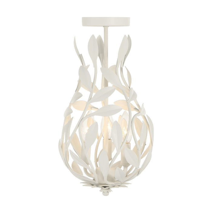 Crystorama - 565-MT_CEILING - Three Light Semi Flush Mount - Broche - Matte White