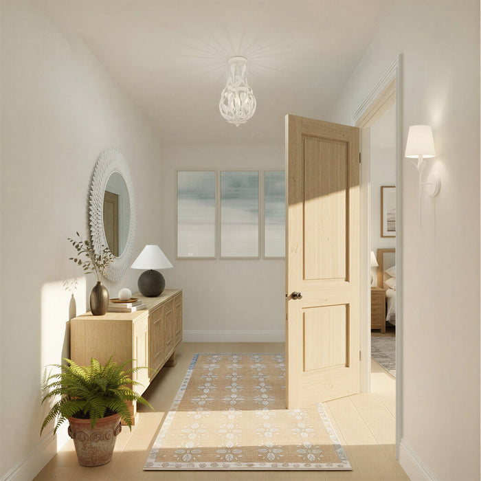 Crystorama - 565-MT_CEILING - Three Light Semi Flush Mount - Broche - Matte White